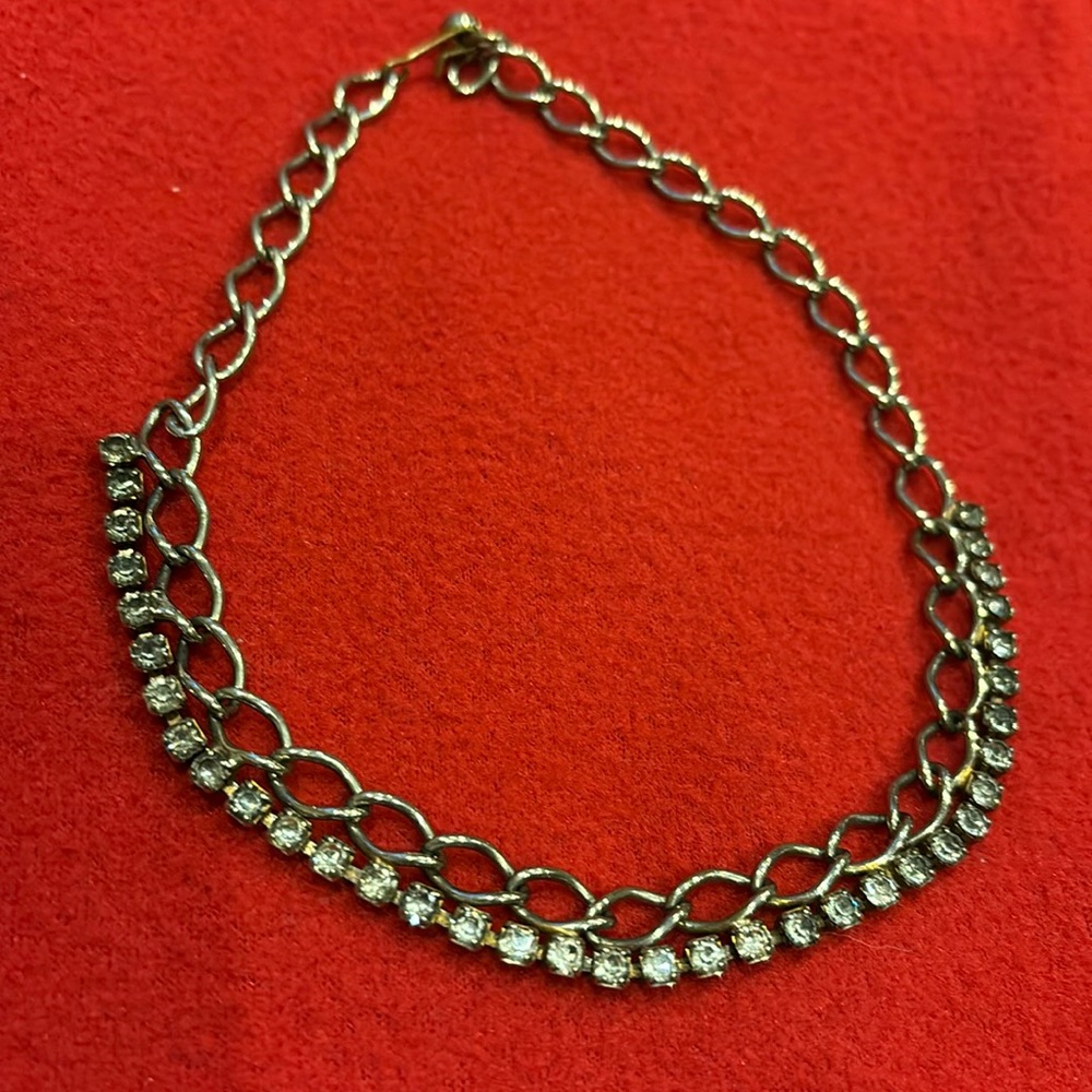Silver with rhinestones Choker